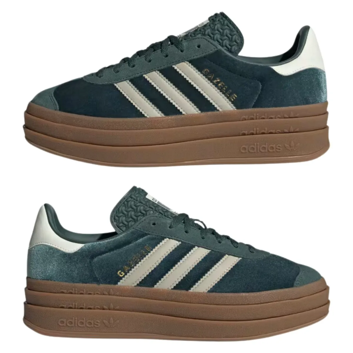 Adidas Women's Gazelle Bold Mineral Green/Putty Grey Velvet