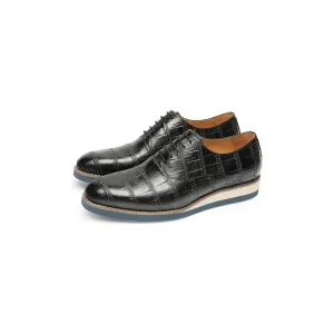 Mens Luxury Alligator Leather Platform Brogue Dress Shoes by AlliLux