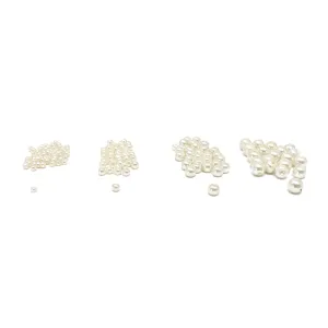 Assorted Glass Pearls, 130-Piece, Ivory