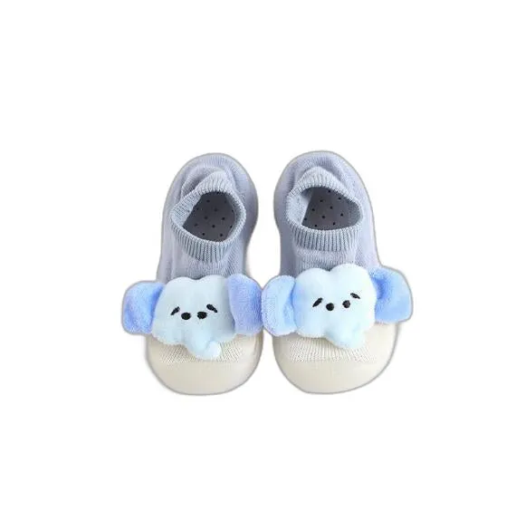 Baby Doll Sock Shoes - Blue Elephant