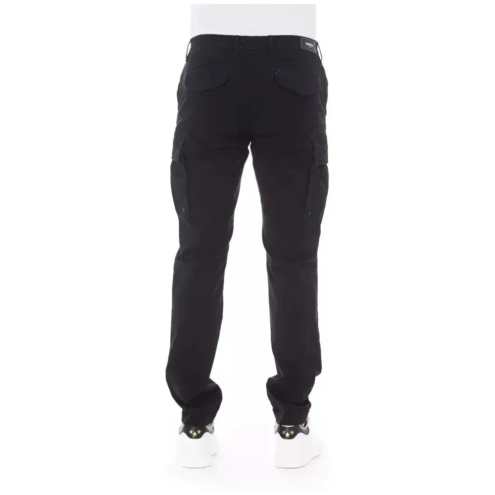 Baldinini Trend Sleek Black Cargo Trousers - Stretch Cotton Blend