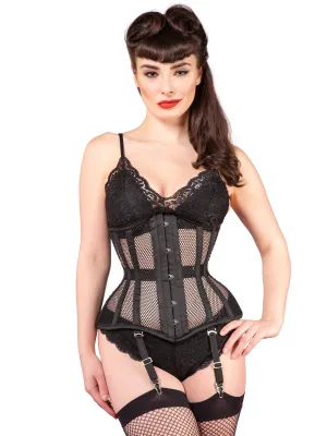 Black Fishnet Underbust Corset