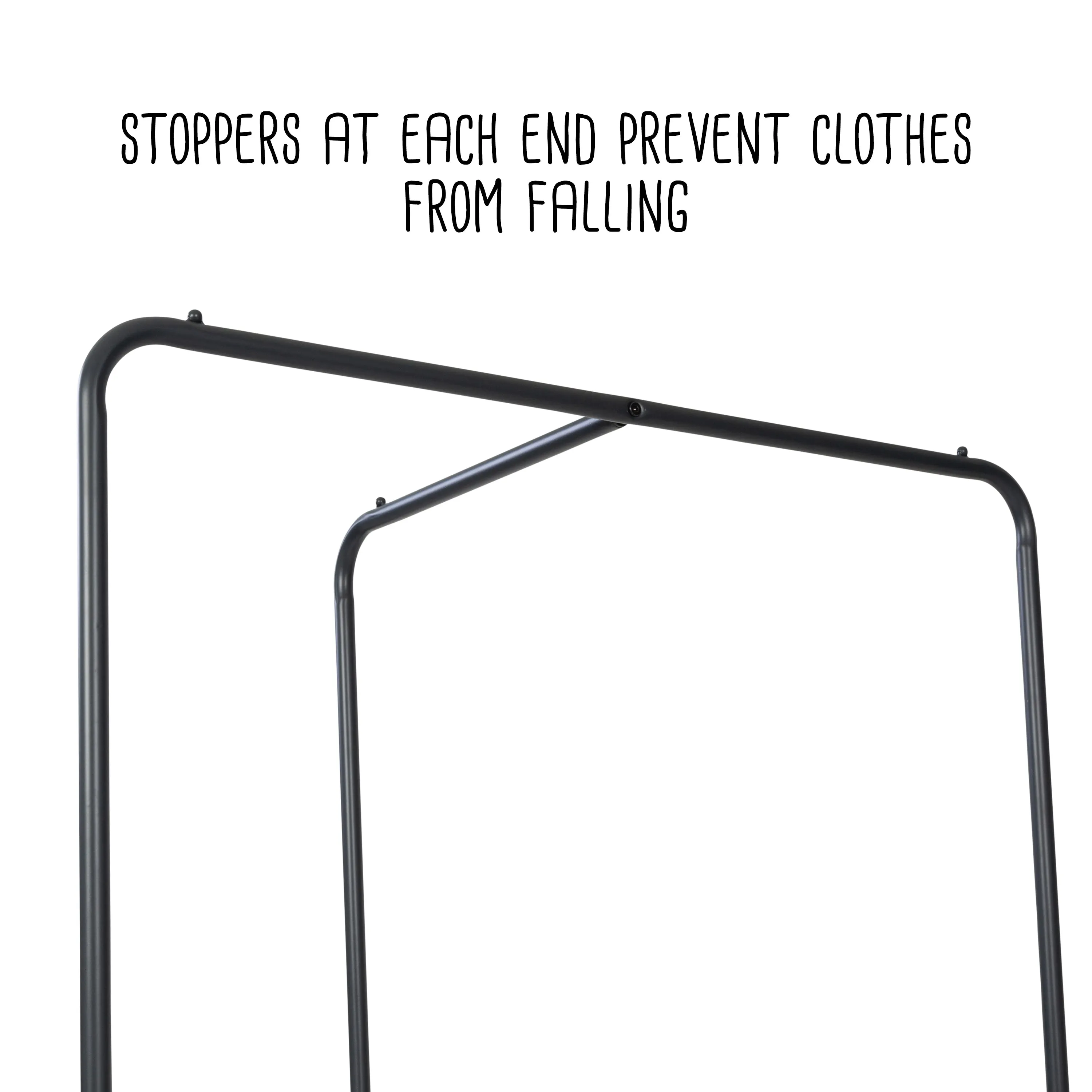 Black/Dark Gray Freestanding Corner Clothing Rack