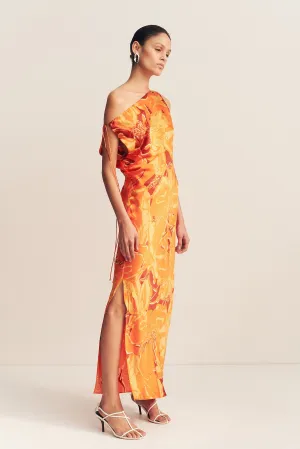 CHARA SILK TIE MAXI DRESS