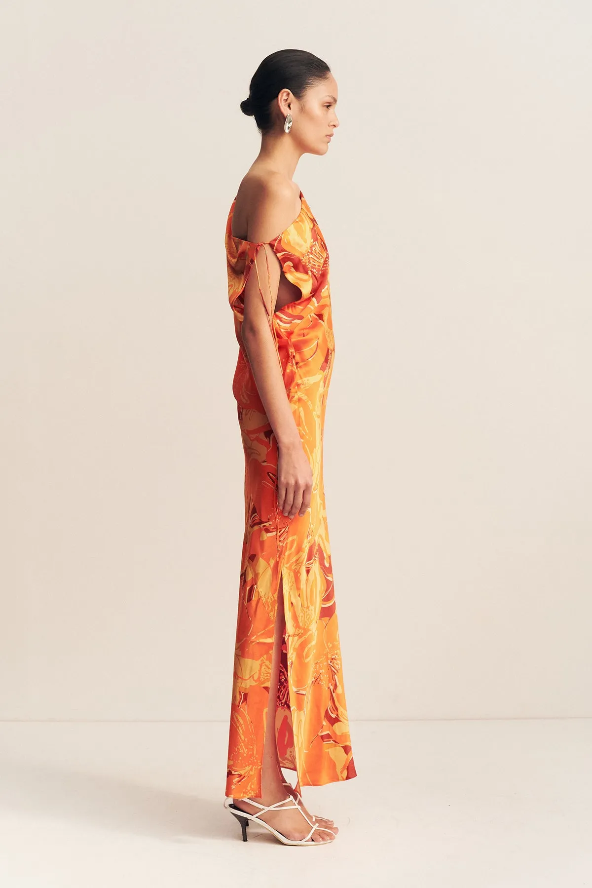 CHARA SILK TIE MAXI DRESS