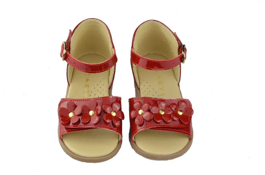 Clarys Girls Red Flower Sandal