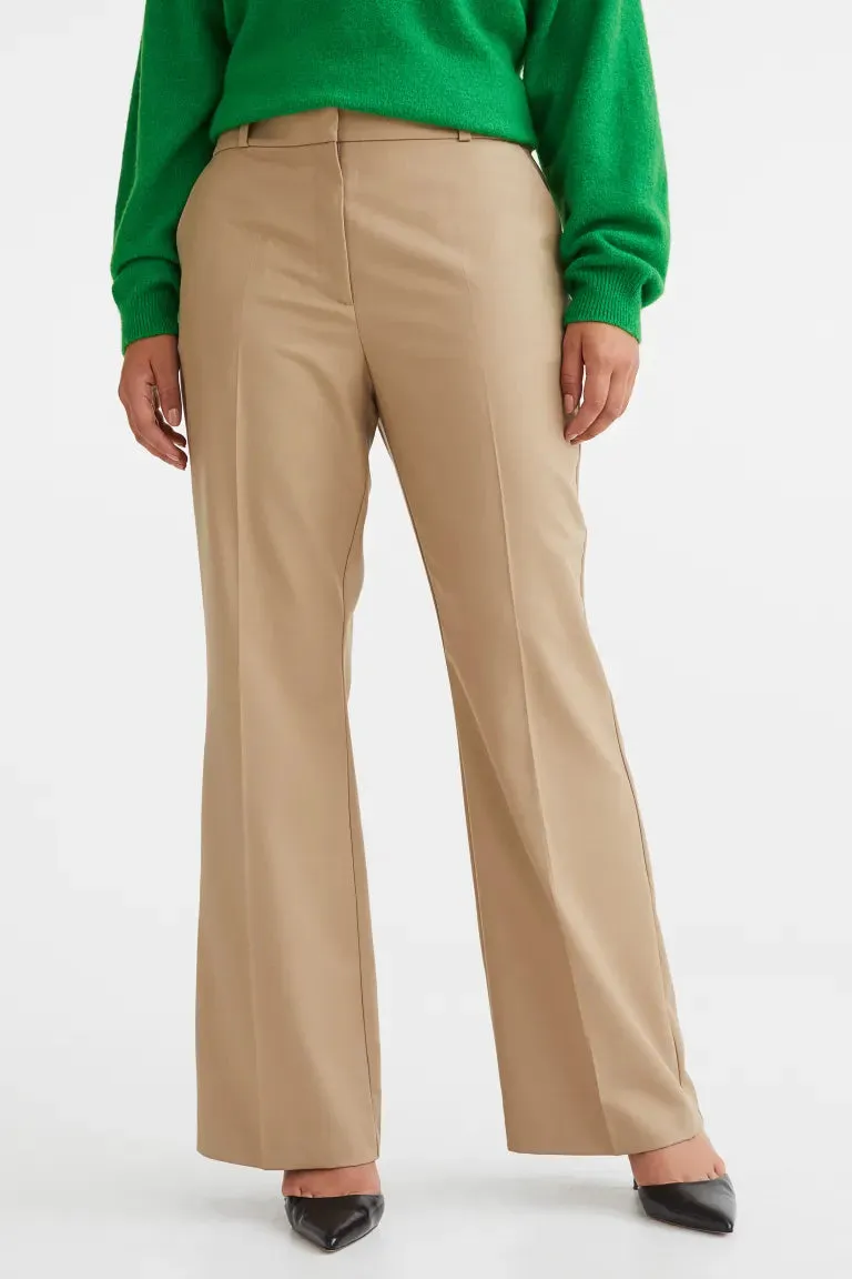 Elegant flared trousers H&M, beige