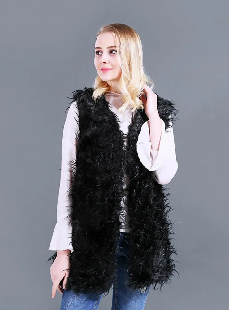 Faux Fur Vest Imitation Fur Ostrich Hair For Women