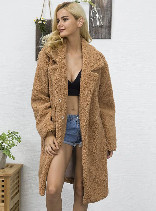 Fluffy Shaggy Faux Long Fur Coat Fashion Thick Warm Jacket