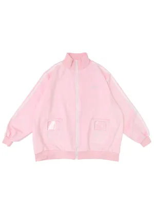 Game Over Pastel Pink Jersey Oversized Jacket