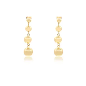 Gold Beaded Dangle Earrings