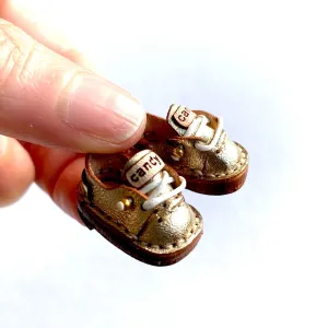 Gold leather Doll shoes OB11 doll shoes 1/12 shoes