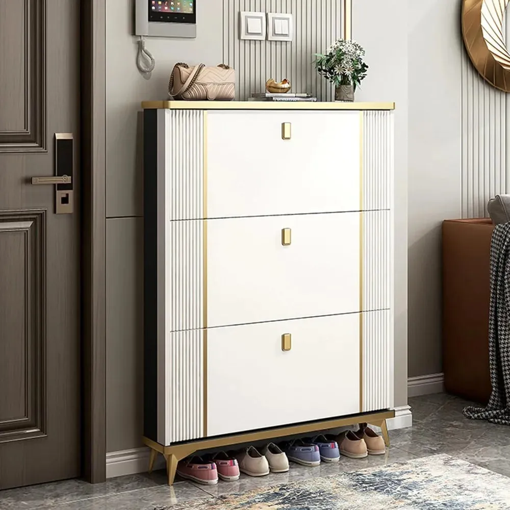 Home Essentials Elegant Shoe Cabinet With 3 Flip Drawers