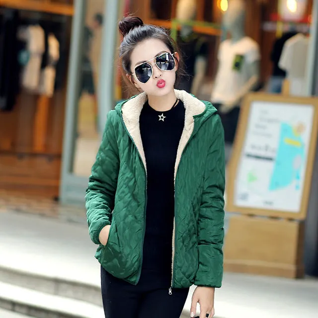 Hooded Fleece Women Winter Jacket 2017 New Arrival Casual Warm Long Sleeve Plus Size Ladies Basic Coat jaqueta feminina