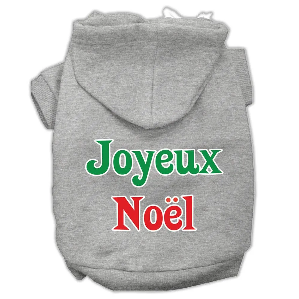 Joyeux Noel Screen Print Pet Hoodies Grey M (12)