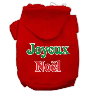 Joyeux Noel Screen Print Pet Hoodies Red Size S (10)