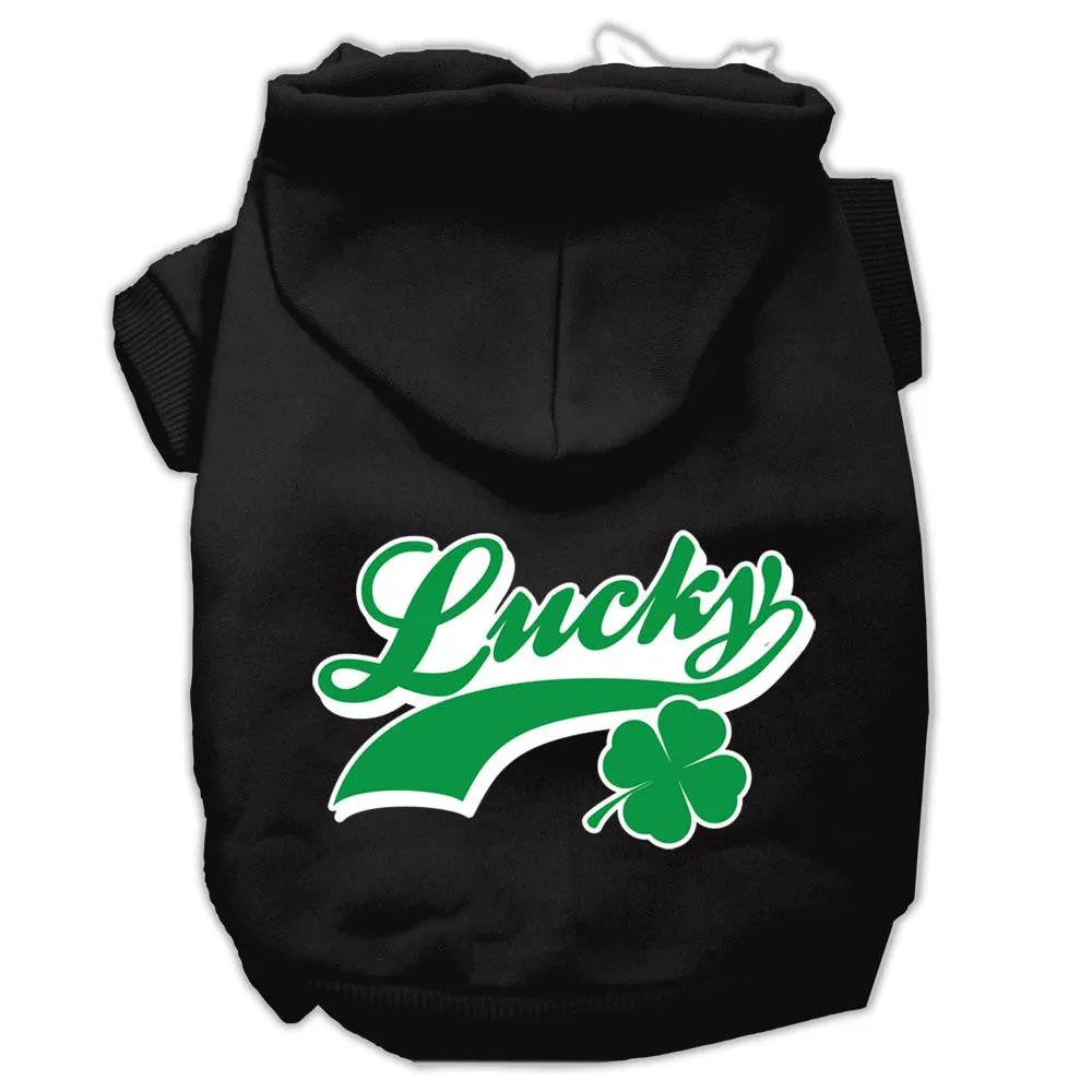 Lucky Swoosh Screen Print Pet Hoodies Black Size XXL (18)