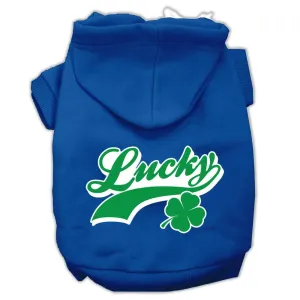 Lucky Swoosh Screen Print Pet Hoodies Blue Size XS (8)