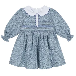 Maggie Blue Floral Smocked Dress