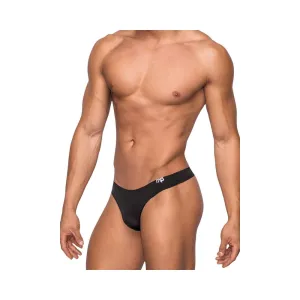 Male Power Seamless Sleek Sleek Thong W/sheer  Pouch Black Sm