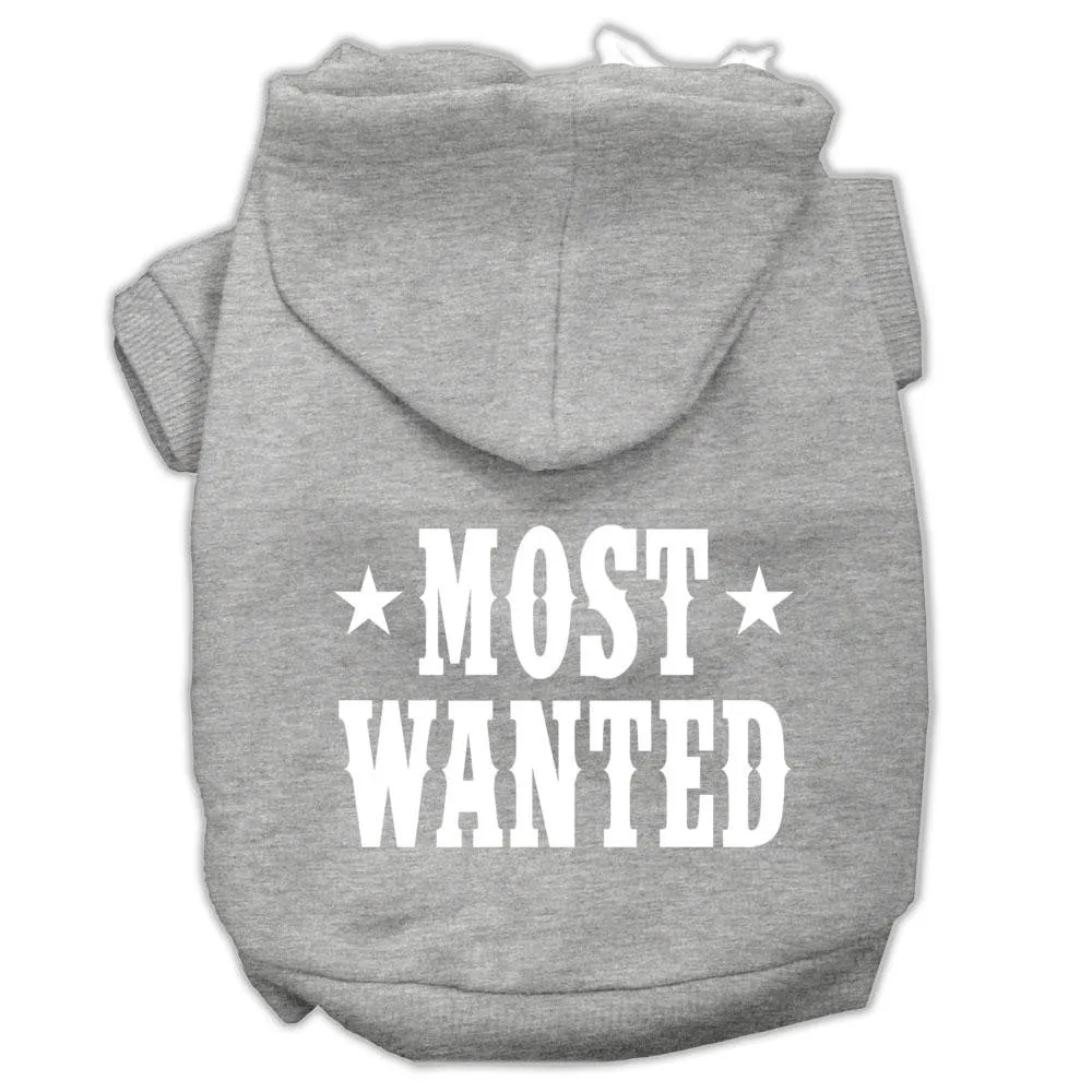 Most Wanted Screen Print Pet Hoodies Grey Size Sm (10)