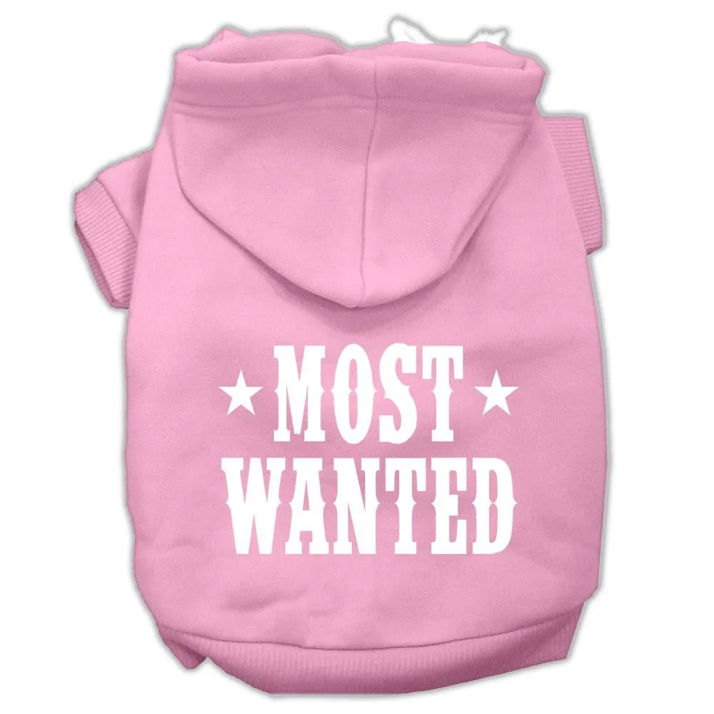 Most Wanted Screen Print Pet Hoodies Light Pink Size Xs (8)