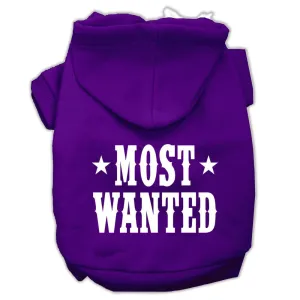 Most Wanted Screen Print Pet Hoodies Purple Size XS (8)