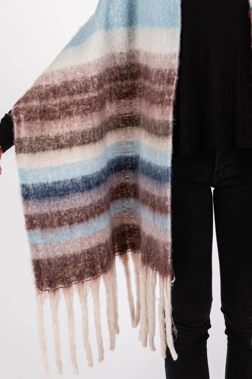 MS0390 Claudia Brushed Multi Color Stripe Scarf