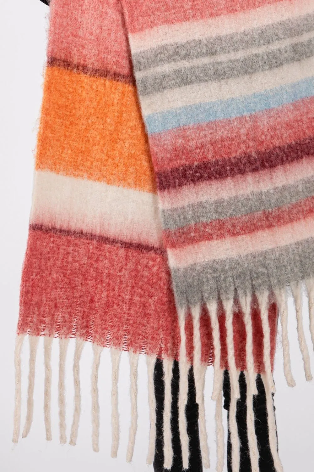 MS0390 Claudia Brushed Multi Color Stripe Scarf