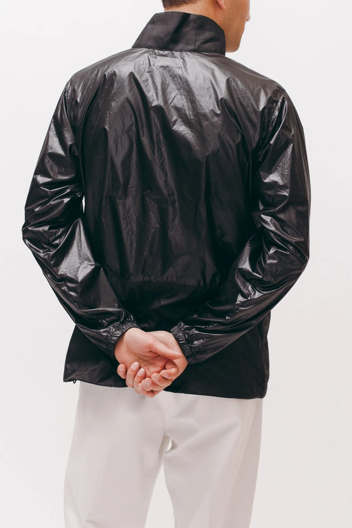 Nylon Warm Up Jacket - Black