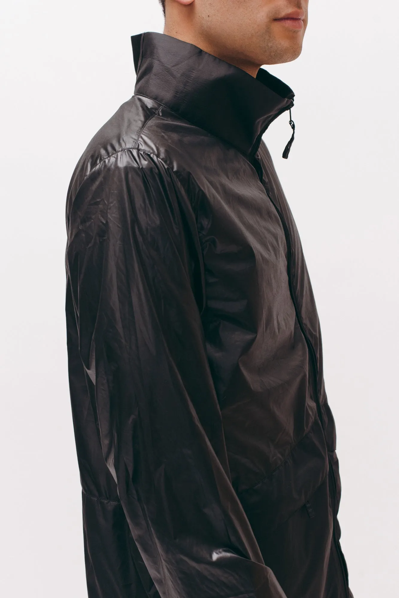 Nylon Warm Up Jacket - Black