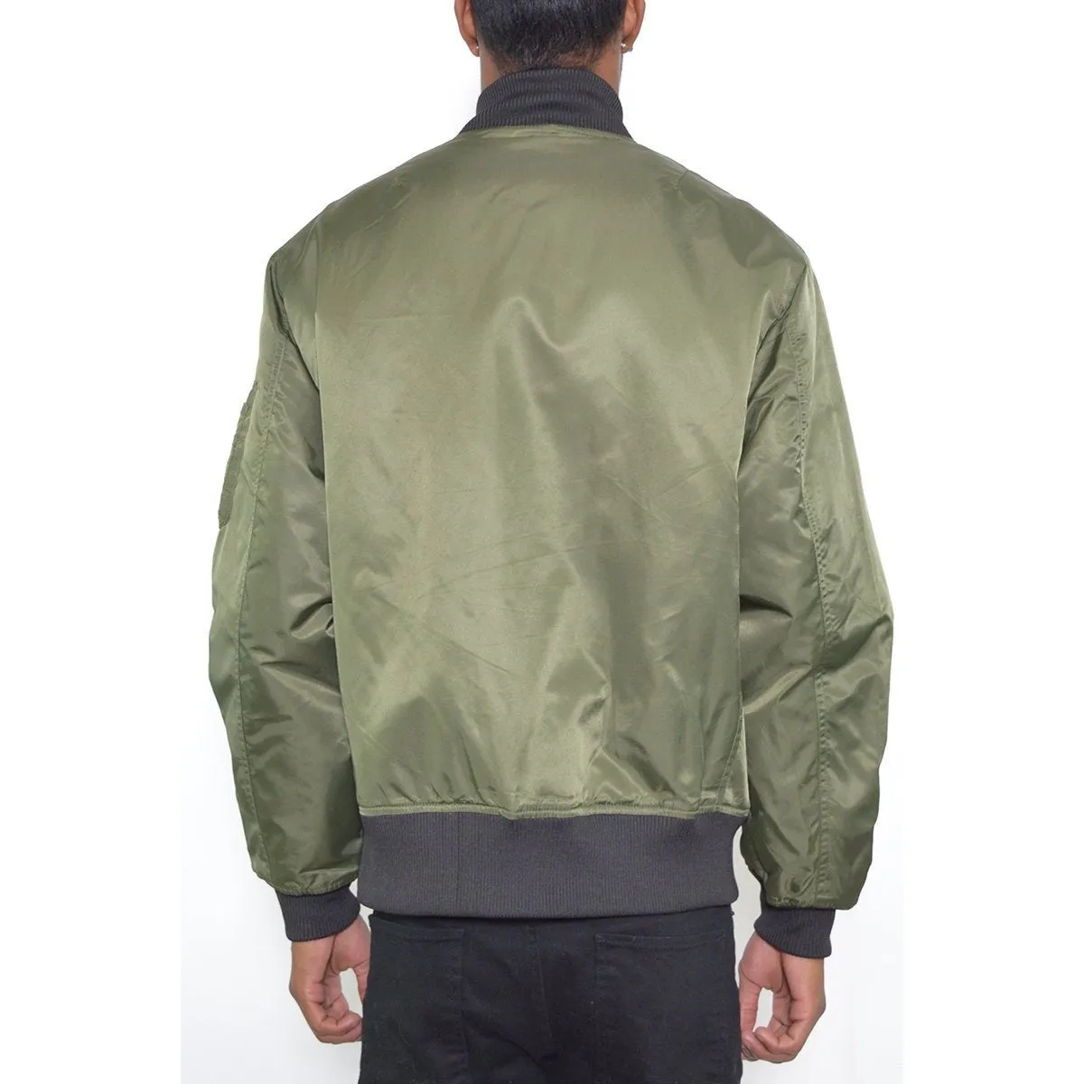 Olive Padded Bomber Jacket