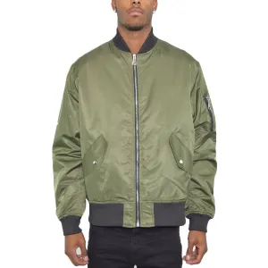 Olive Padded Bomber Jacket