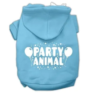 Party Animal Screen Print Pet Hoodies Baby Blue Size Lg (14)