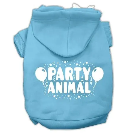 Party Animal Screen Print Pet Hoodies Baby Blue Size Lg (14)