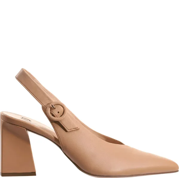 Patricia Leather Buckle Slingback Pump Sahara