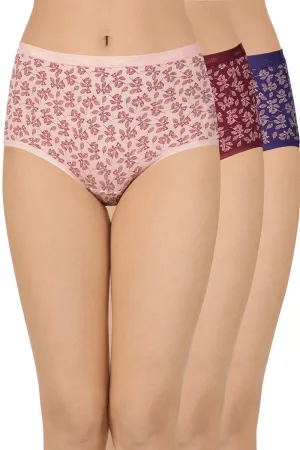 Printed High Rise Full Brief Panty (Pack of 3)