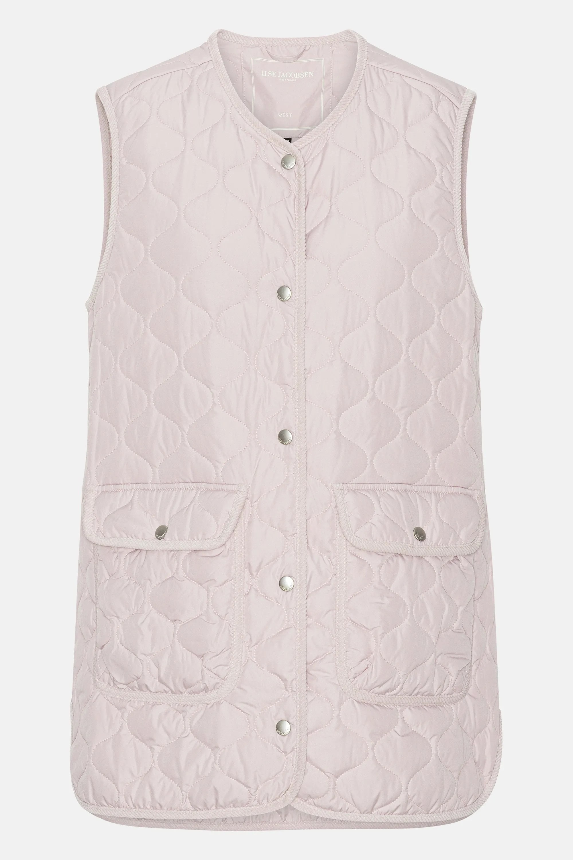 Quilt Long Vest - Concrete