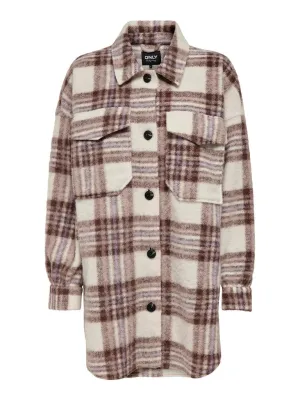 Rosa Long Shacket - Apple Butter Plaid