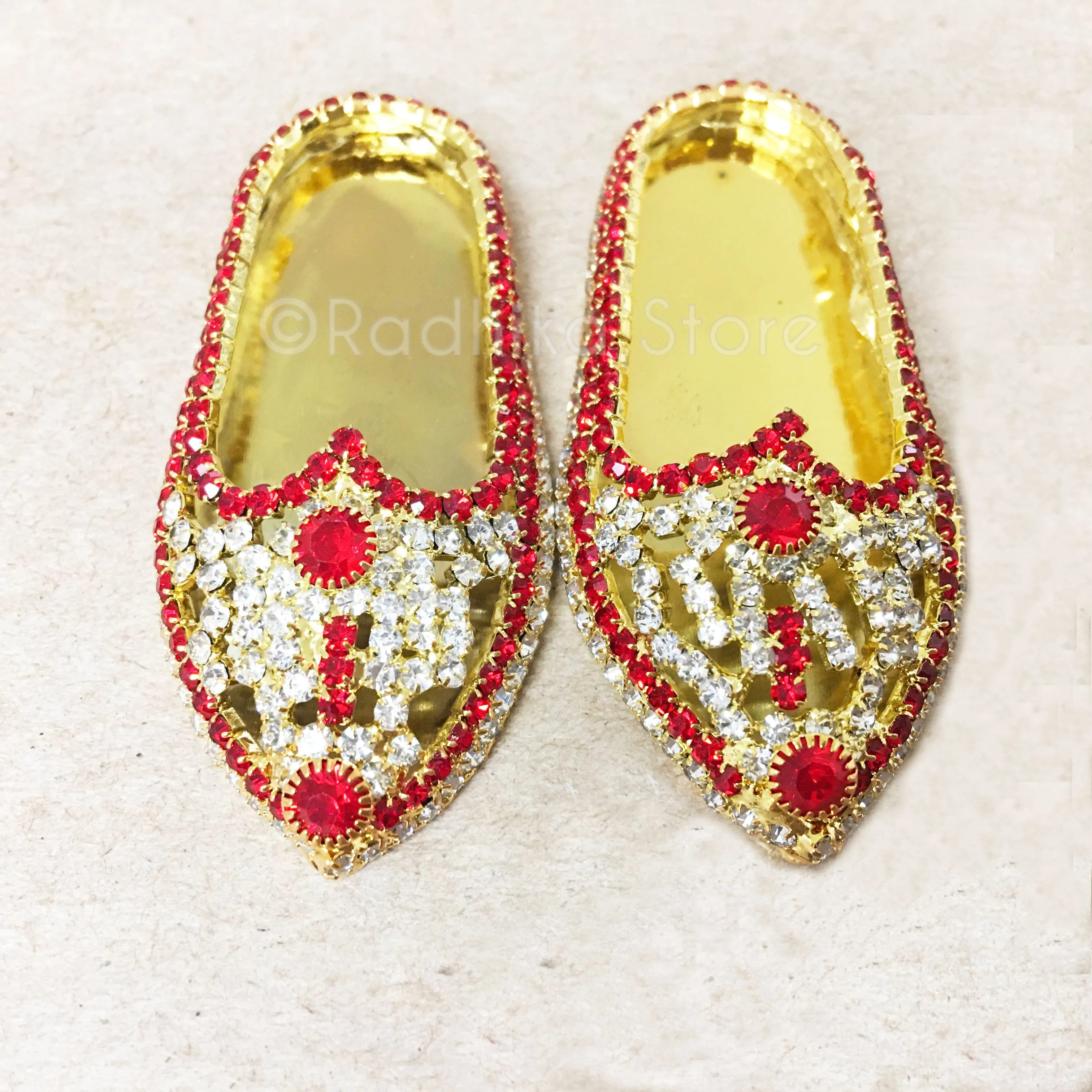 Ruby Red and  Diamond Rhinestone - Deity Shoes - Large Sizes