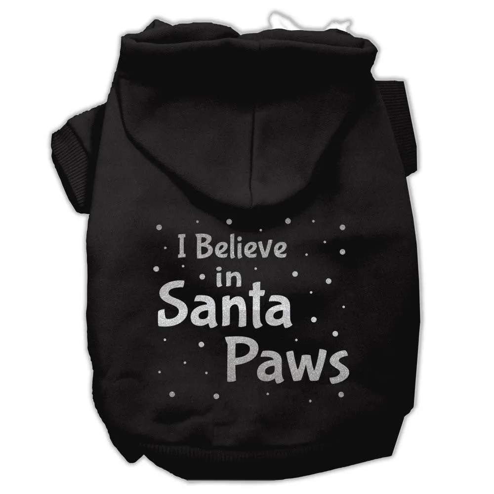 Screenprint Santa Paws Pet Hoodies Black Size Lg (14)