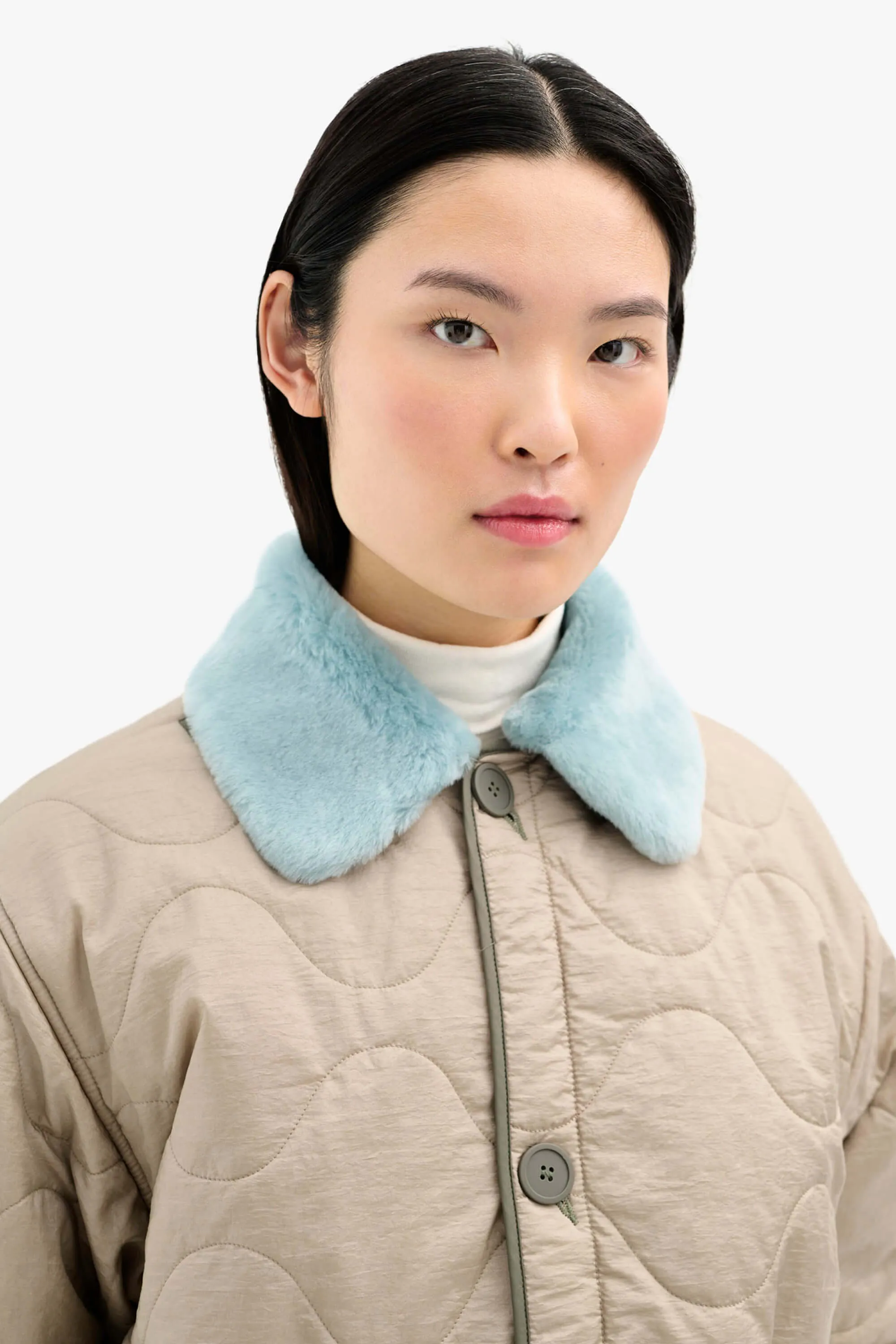 Shearling Collar - Sky Blue
