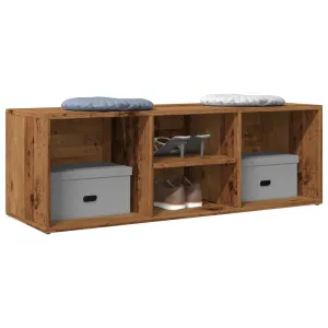 Shoe Storage Bench Old Wood 105x35x35 cm Engineered Wood