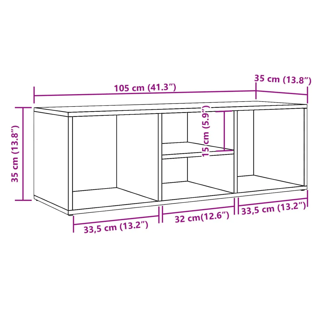 Shoe Storage Bench Old Wood 105x35x35 cm Engineered Wood