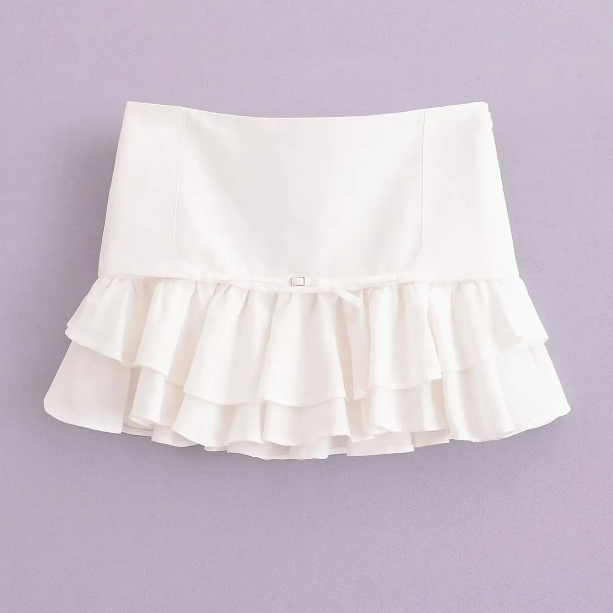 Summer Women Clothing Stylish Simple Laminated Mini Skirt