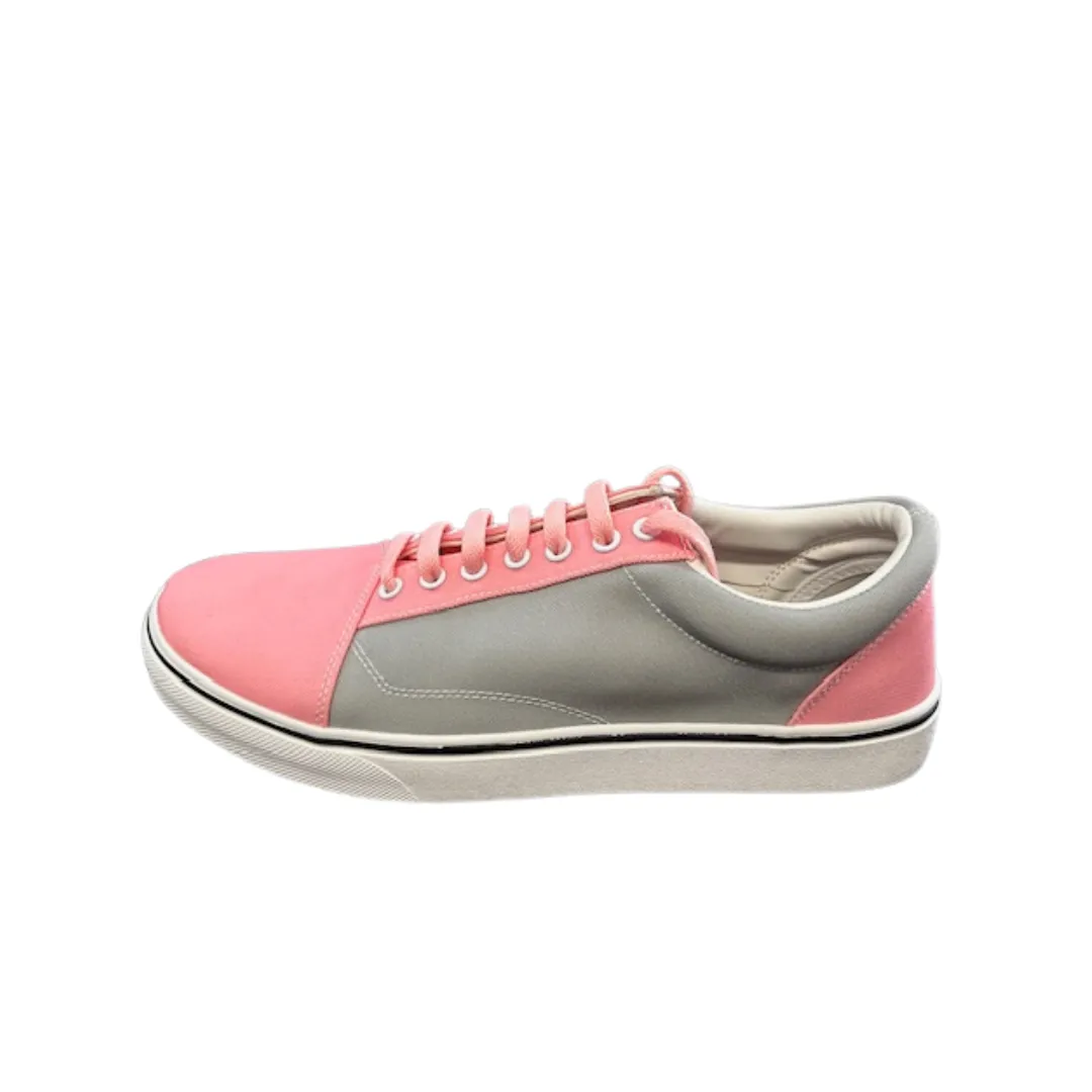 Sunrise Pink & Grey Canvas Lace Shoes