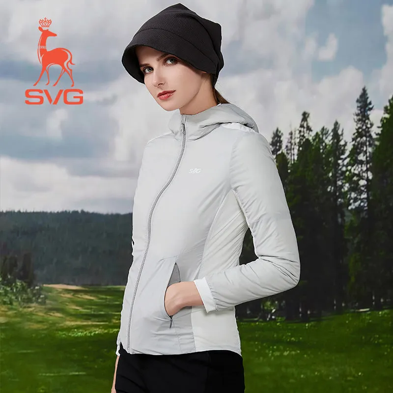 SVG Golf Women's Warm Jacket Hooded Stand Collar