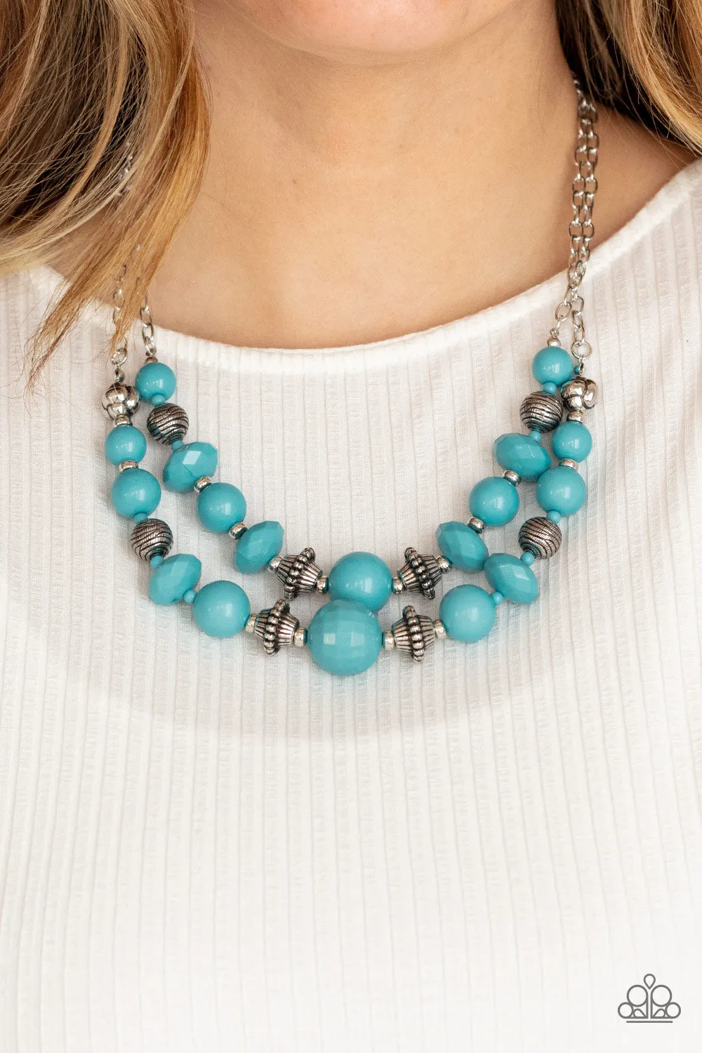 Upscale Chic - Blue Necklace - Paparazzi Accessories