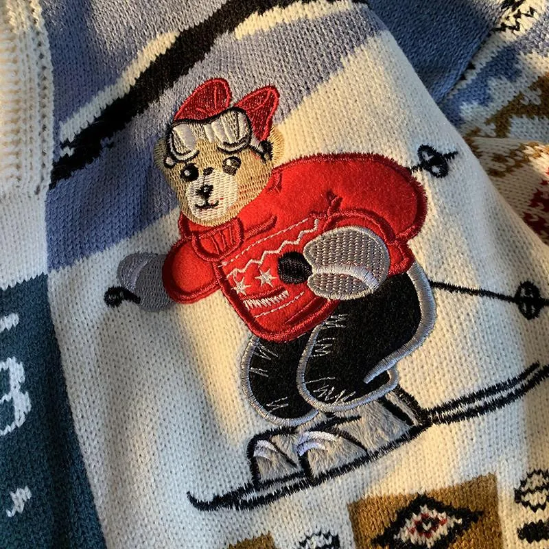 Winter Christmas Bear Casual Knitting Sweaters