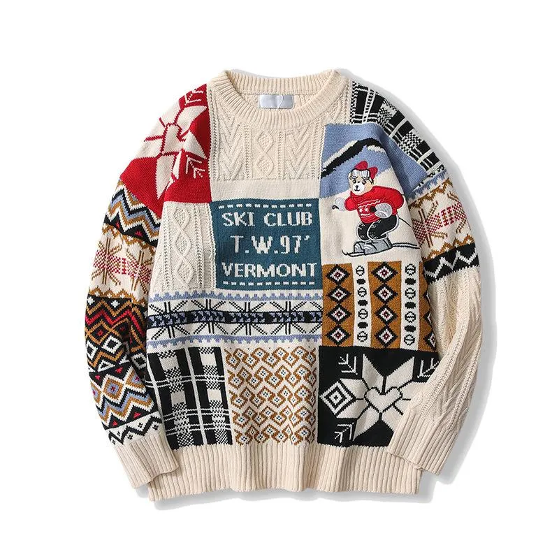 Winter Christmas Bear Casual Knitting Sweaters